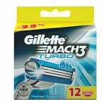 GILLETTE  MACH3 TURBO кассеты 12 шт