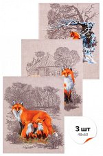 Набор полотенец из рогожки 3 шт Happy Fox Home