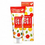 FarmStay Очищающая пенка с комплексом витаминов Dr-V8 Vitamin Foam Cleansing