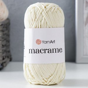 Пряжа "Macrame Макраме" 100% полиэстер 130м/90гр (137 молочный)