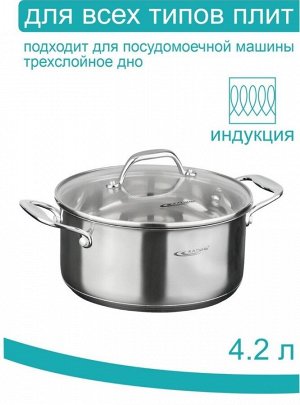 Кастрюля 4,2л [НИКА] индукция
