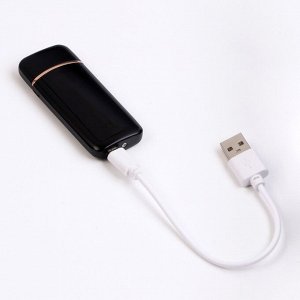Зажигалка электронная "Лучший рыбак", USB, спираль, 3 х 7.3 см, черная