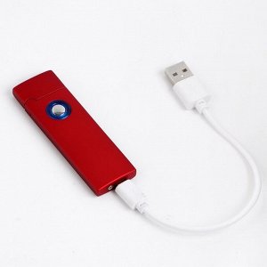 Зажигалка электронная, USB, спираль, 2.5 х 8 см, красная