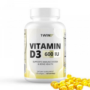 1WIN / ПД / Vitamin D3, Витамин D3 600 ME, 120 капсул