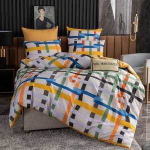 Viva home textile Комплект постельного белья Делюкс Сатин на резинке LR428