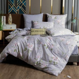 Viva home textile Комплект постельного белья Делюкс Сатин на резинке LR436