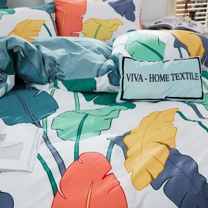 Viva home textile Комплект постельного белья Делюкс Сатин на резинке LR405