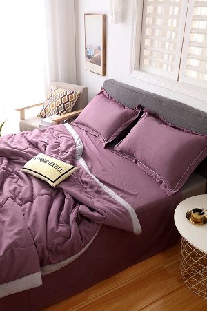 Комплект постельного белья Однотонный Сатин с Одеялом (простынь на резинке) FBR006
