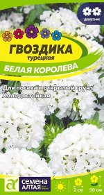 Цветы Гвоздика турецкая Белая Королева 0,2 гр. двулетник