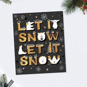 Открытка-карточка Let it snow шрифт, 8.8 × 10.7 см