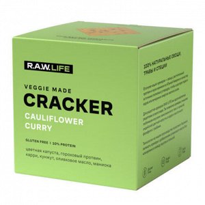 Крекеры "Enjoy&amp;Crack Cauliflower curry", безглютеновые Raw Life, 75 г