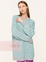 Джемпер женский 5232-41299   193/342 св.серый меланж/св.ментол