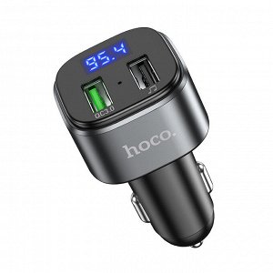 NEW ! Автомобильное зарядное устройство модулятор HOCO E67 Fighter 2*USB + FM-трансмиттер, QC3.0A, черный, дисплей