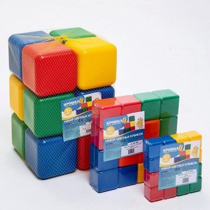 Кубики детские, пластиковые, цветные, 12 штук, 4 х 4 см