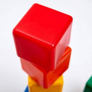 Кубики детские, пластиковые, цветные,16 штук, 6 x 6 см