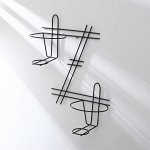 Подвес для кашпо, настенный, на 2 горшка, d=16 см, чёрный, «Зигзаг»