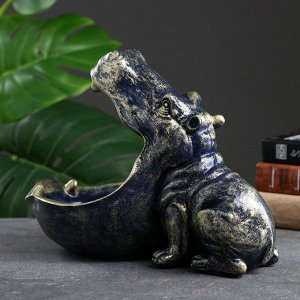 Подставка конфетница "Бегемот" синий, 22х30см