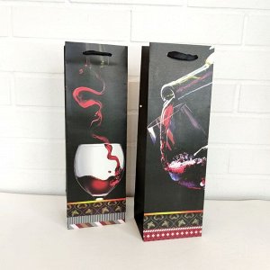 Пакет подарочный под бутылку 35*11,5*9 см
