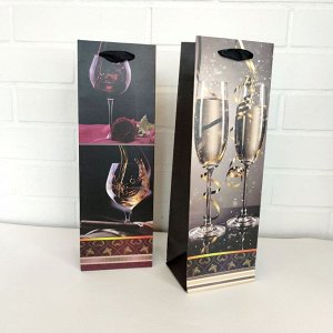 Пакет подарочный под бутылку 35*11,5*9 см