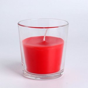 Свеча в гладком стакане ароматизированная "Сладкая малина", 8,5 см