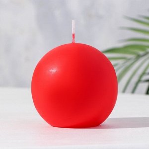 Свеча-шар, 8 см, 12 ч, 240 г, красный