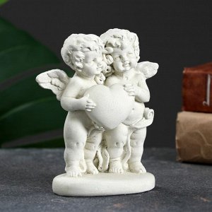 Фигура «Ангелочки с сердцем» состаренный, 12x11x6 см