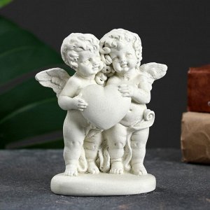Фигура «Ангелочки с сердцем» состаренный, 12x11x6 см