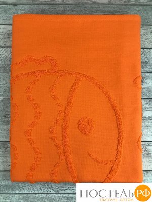 PL025/01 Пляжное полотенце BALIK 100% хлопок (90*150) оранжевый модель рыбка