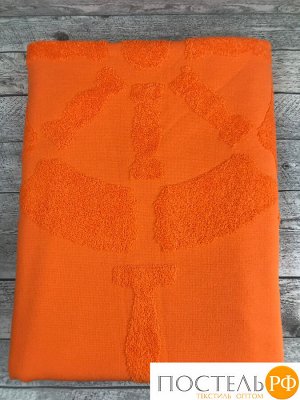 PL027/02 Пляжное полотенце DUMEN 100% хлопок (90*150) оранжевый штурвал