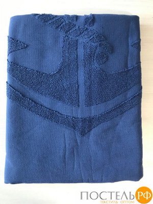 PL026/01 Пляжное полотенце CAPA 100% хлопок (90*150) темно-синий якорь
