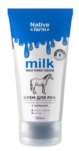 Крем для рук глубокое восстановление серии «Milk NATIVE FARM», 150 мл (лошадь)