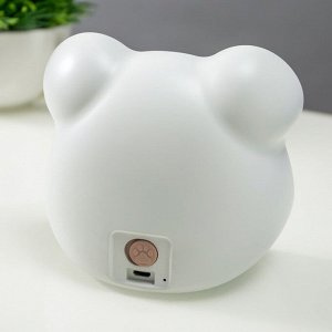 Ночник сенсорный "Мишка" LED 1Вт 3000-6000К USB АКБ бело-бежевый 6х11х10 см RISALUX
