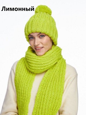 Женский комплект двойной (шапка+шарф) цвета ассорти в таблице для заказа