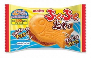 Вафельное печенье со вкусом молочный шоколад Тайяки "Рыбка" / Meito 16 гр Японские сладости