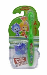 Зубная щетка детская с игрушкой серии "Фикси", мягкая