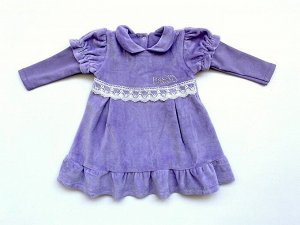 Детское велюровое платье со стразами