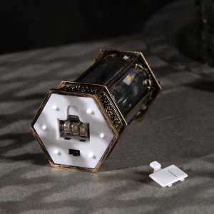 Светодиодная фигура «Снеговик в ротонде» 6.3x14x6.3 см, пластик, батарейки AG13x3 (в комплекте), свечение тёплое белое