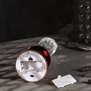 Светодиодная фигура «Свеча красная» 7 ? 20 ? 7 см, пластик, блёстки, батарейки АААх2 (не в комплекте), свечение тёплое белое