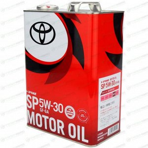 Масло моторное Toyota Motor Oil 5w30, синтетическое, API SP, ILSAC GF-6A, для бензинового двигателя, 4л, арт. 08880-13705