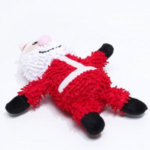 Игрушка мягкая для собак «Дед мороз» с пищалкой, 26x15 см