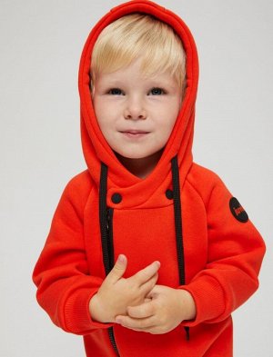 Комбинезон детский начес с капюшоном цвет Томатный