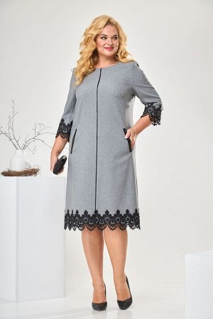 Платье / Romanovich Style 1-1284 серый\черный