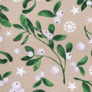 Скатерть новогодняя Доляна Frosty berries 149х110+/- 3см, 100% хл, рогожка 164 г/м2