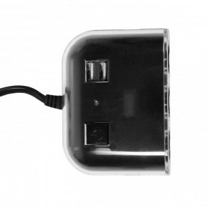 Разветвитель прикуривателя TORSO, 12-24 В, USB 2А, провод 50 см, подсветка