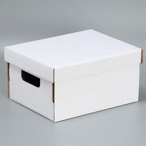 Дарите Счастье Складная коробка «Белая», 31,2 х 25,6 х 16,1 см