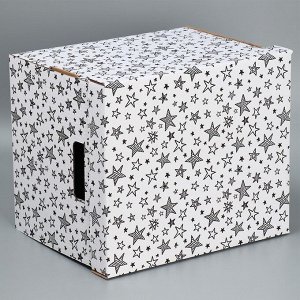 Складная коробка белая «Звёзды», 37.5 х 32 х 29.3 см