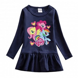 Детское платье с длинным рукавом "My Little Pony", цвет темно-синий