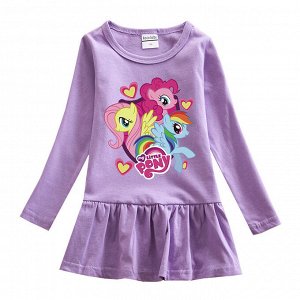 Детское платье с длинным рукавом "My Little Pony", цвет лавандовый