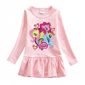 Детское платье с длинным рукавом "My Little Pony", цвет светло-розовый