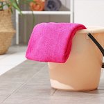 Тряпка для пола Доляна, 220 г/м², 70x80 см, микрофибра, с оверлоком, розовая